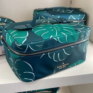 Kate Spade Chelsea Medium Monstera Leaves Cosmetic Case